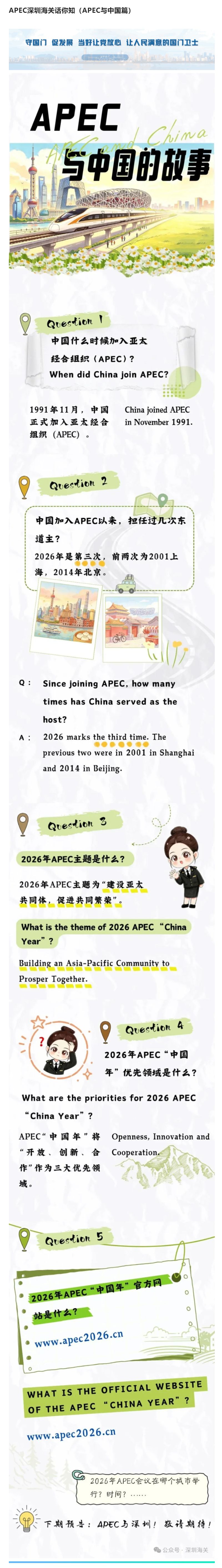 APEC深圳海关话你知（APEC与中国篇）
